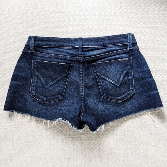 Hudson Jeans Cut Offs Shorts Raw Hem Dark Wash Women's Tag 28 Denim - Picture 2 of 7